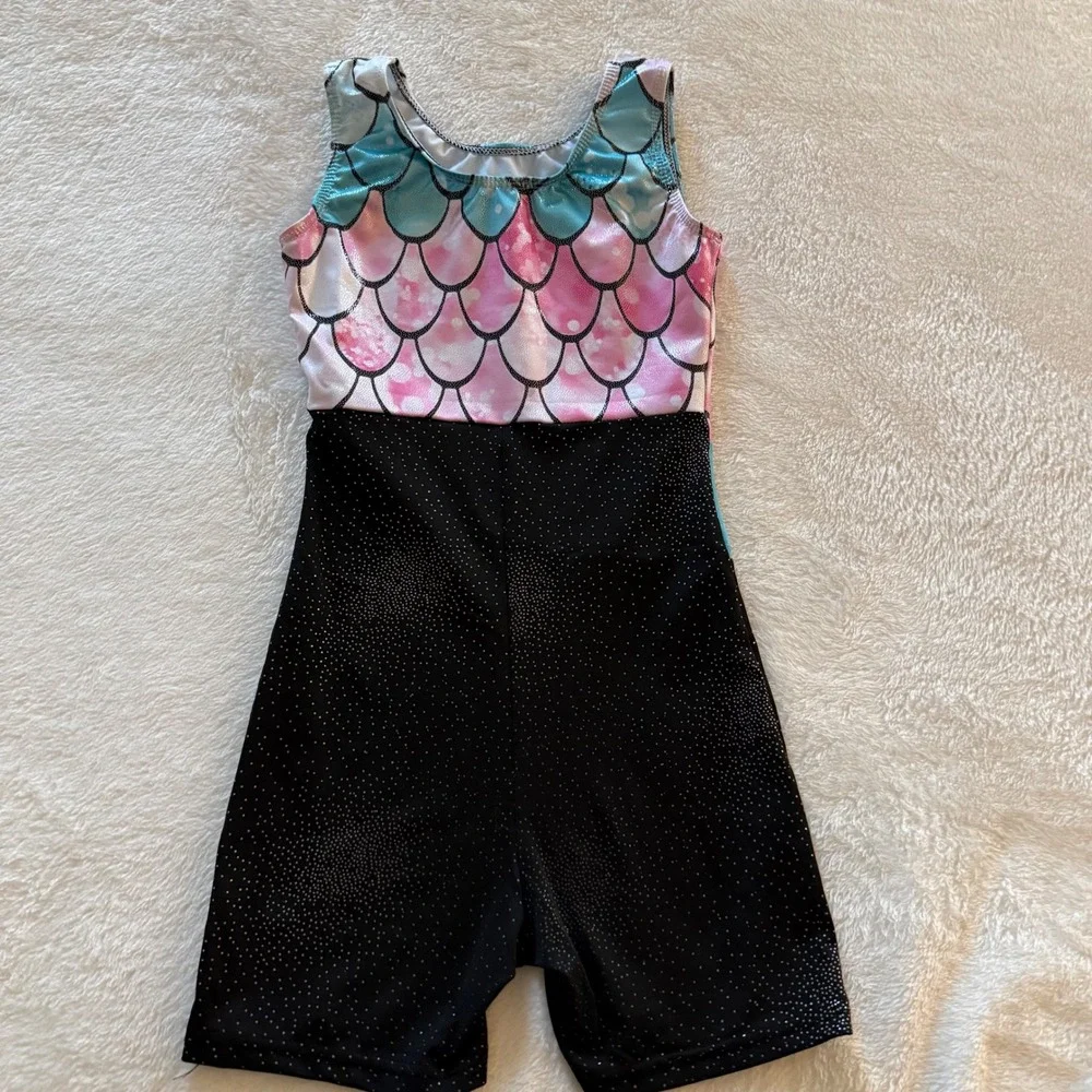 Arshiner‎ Kids Girls Gymnastics Leotard Space Galaxy Mermaid Print Size 130